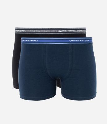 Kit 02 Cuecas Boxer em Algodão com Cós Elástico Lupo