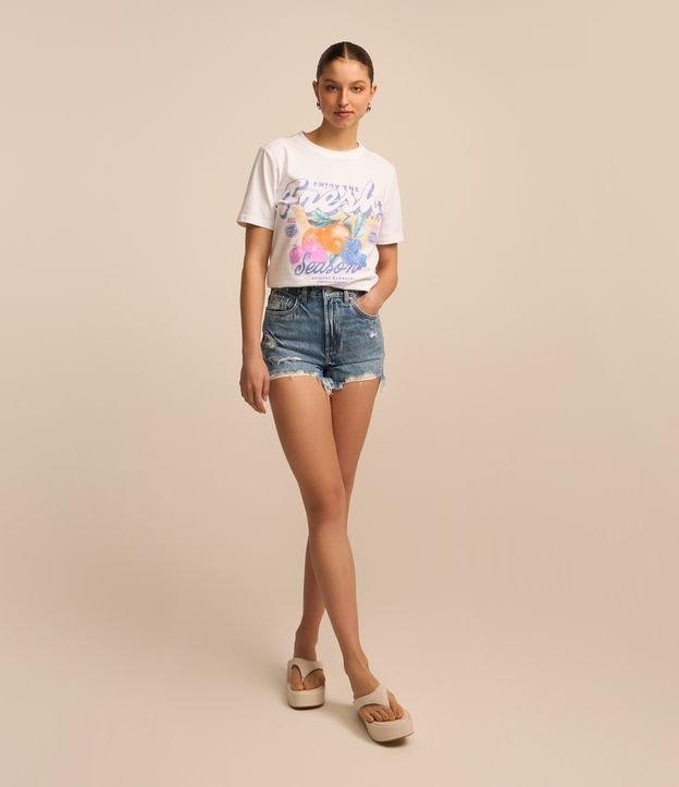 Short Jeans Destroyed com Cintura Alta - 3