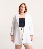 Blazer Alongado em Crepe Manga Puxadinha Curve & Plus Size - 1