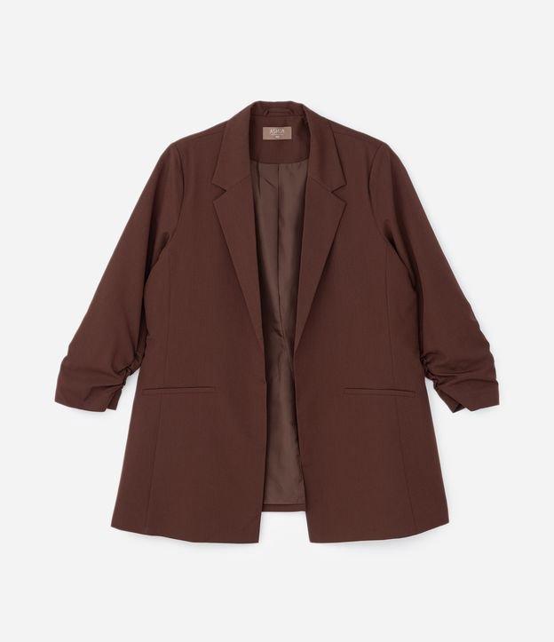 Blazer Alongado em Crepe Manga Puxadinha Curve & Plus Size - 1
