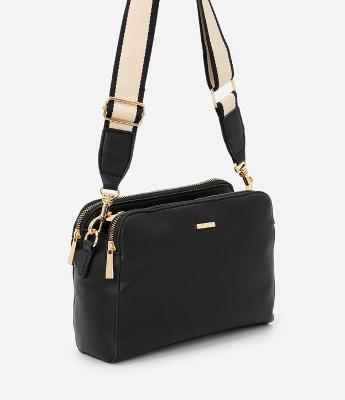 Bolsa Transversal Média em PU com Alça Gorgorão
