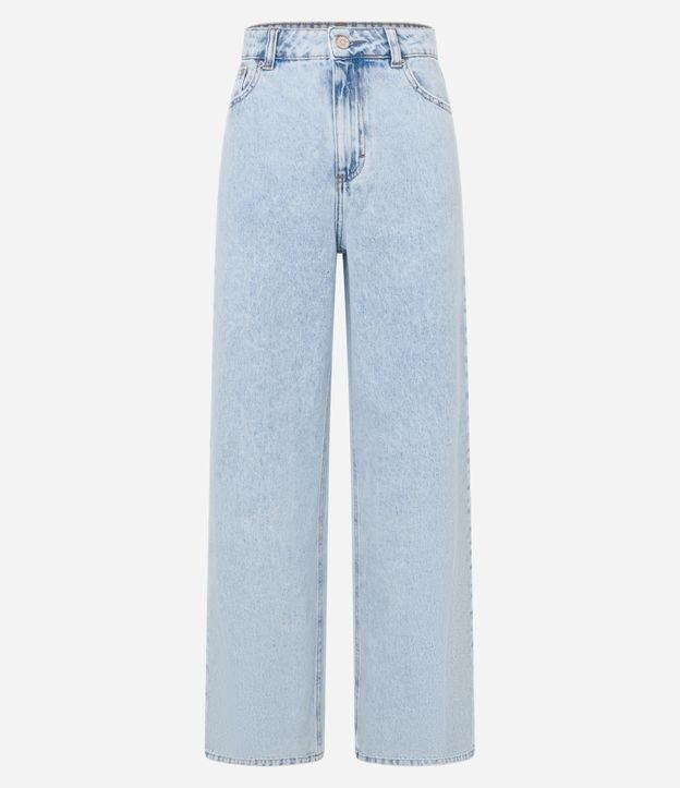 Calça Wide Leg Cintura Alta em Jeans com Bolsos - 1