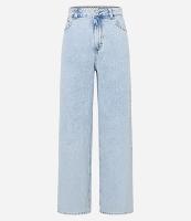 Calça Wide Leg Cintura Alta em Jeans com Bolsos - 1