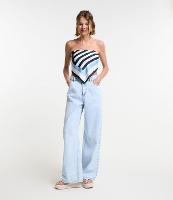 Calça Wide Leg Cintura Alta em Jeans com Bolsos - 2