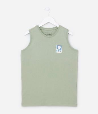 Regata Infantil em Algodão com Lettering Sunset - Tam 5 a 14 Anos