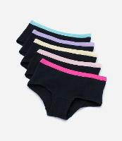 Kit 05 Calcinhas Boxer Infantil com Cós Contrastante - Tam 5 a 14 Anos - 1