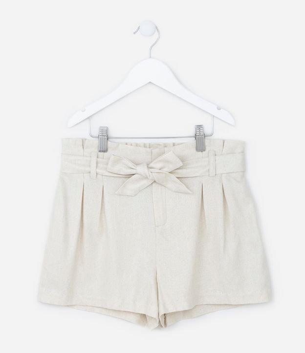 Short Clochard Infantil em Viscolinho com Amarração - Tam 5 a 14 Anos - 1