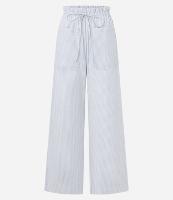 Calça Wide Leg em Tricoline Listrado com Fio Tinto - 1