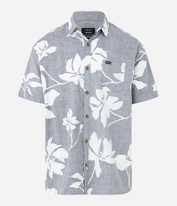 Camisa Relaxed em Viscose com Estampa Floral - 1