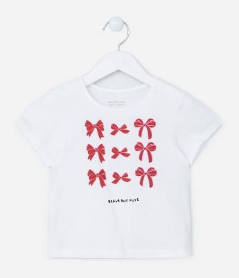 Blusa Infantil em Algodão com Estampa Laços - Tam 1 a 5 Anos