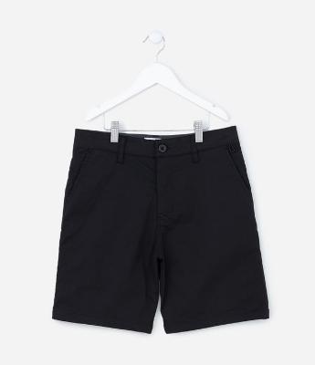 Bermuda Infantil em Sarja com Bolsinhos - Tam 5 a 14 Anos