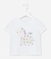 Blusa Infantil com Estampa Unicórnio com Glitter - Tam 1 a 5 Anos - 1