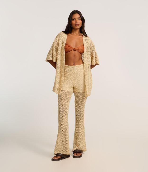 Calça Reta em Renda com Ponto Aberto - 2