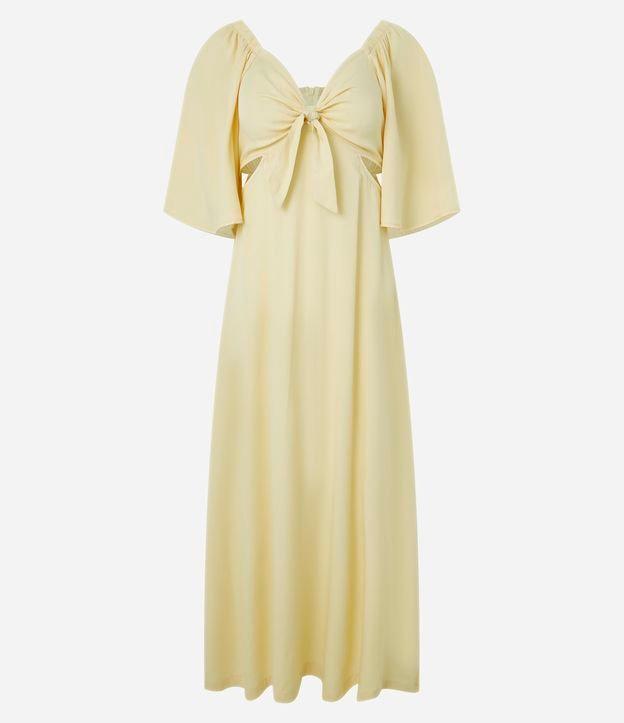 Vestido New Midi em Viscose com Manga Ampla com Amarração no Busto - 1