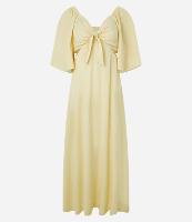 Vestido New Midi em Viscose com Manga Ampla com Amarração no Busto - 1