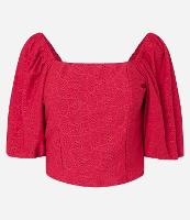 Blusa em Laise Manga Bufante com Babado na Barra - 1