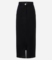 Saia Longa em Viscolinho com Bolsos e Fenda - 1