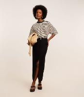 Saia Longa em Viscolinho com Bolsos e Fenda - 2