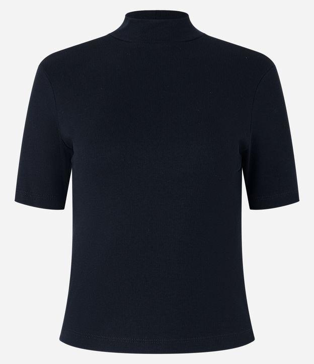 Blusa Regular em Ribana com Gola Alta - 1