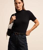 Blusa Regular em Ribana com Gola Alta - 2