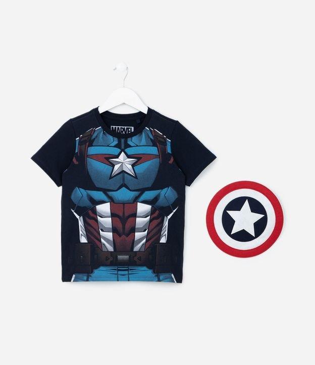 Camiseta Infantil com Estampa do Capitão America - Tam 3 a 8 Anos - 1