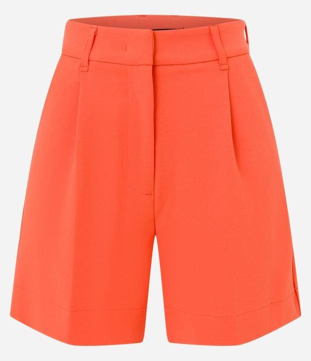 Short Cintura Alta em Crepe com Passantes e Pregas - 1