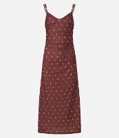 Vestido New Midi Texturizado Poá com Alcinhas Duplas - 1