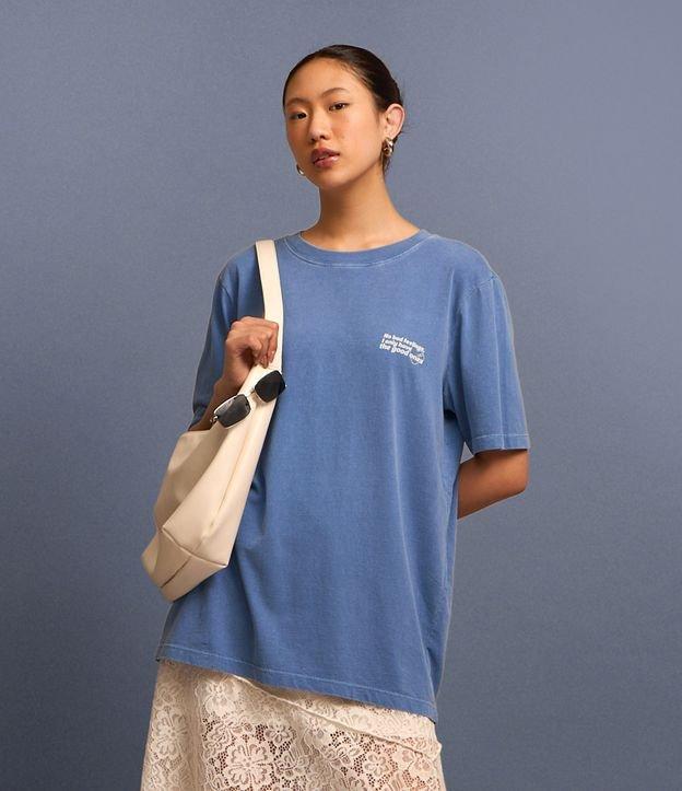 Camiseta Alongada em Algodão com Estampa No Bad Feelings - 2
