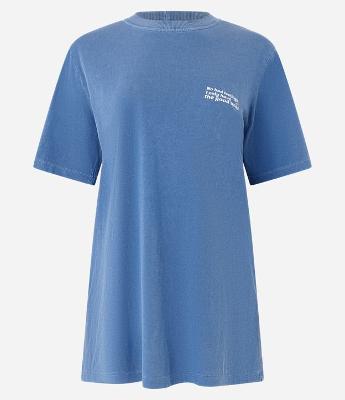 Camiseta Alongada em Algodão com Estampa No Bad Feelings