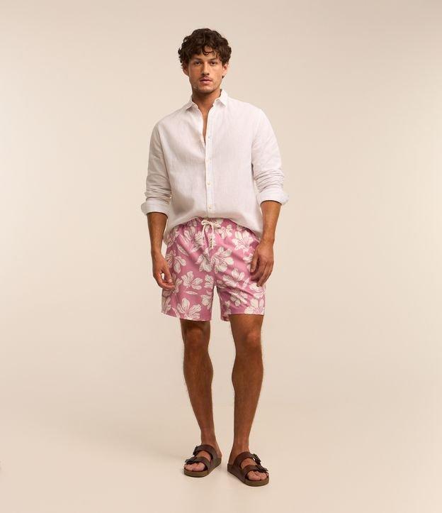 Bermuda em Microfibra com Estampa Floral - 1