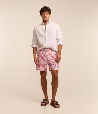 Bermuda em Microfibra com Estampa Floral