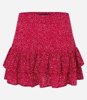 Saia Curta em Viscose Poá com Babadinhos - 1