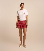 Saia Curta em Viscose Poá com Babadinhos - 2