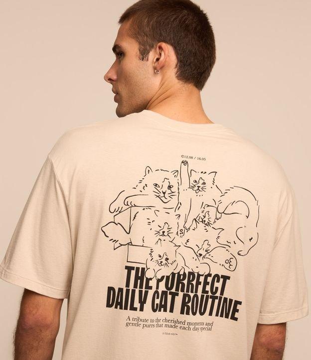 Camiseta Relaxed em Malhão com Estampa de Gatos - 2