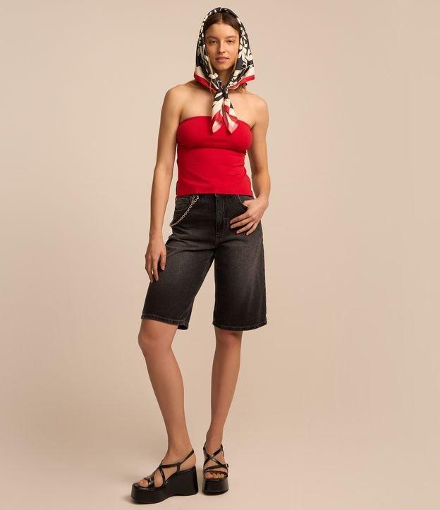 Blusa Cropped em Ponto Roma Tomara que Caia - 2