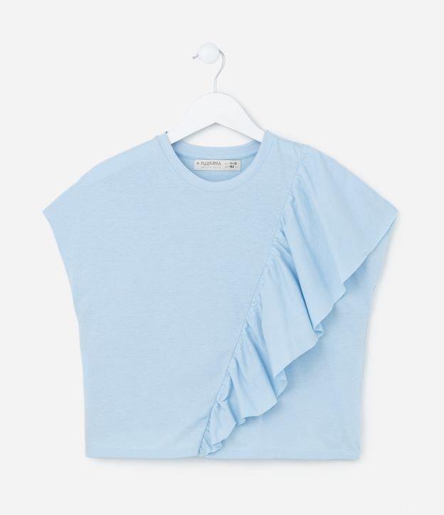 Blusa Curta Infantil com Babado Transversal - Tam 5 A 14 - 1