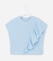 Blusa Curta Infantil com Babado Transversal - Tam 5 A 14 - 1