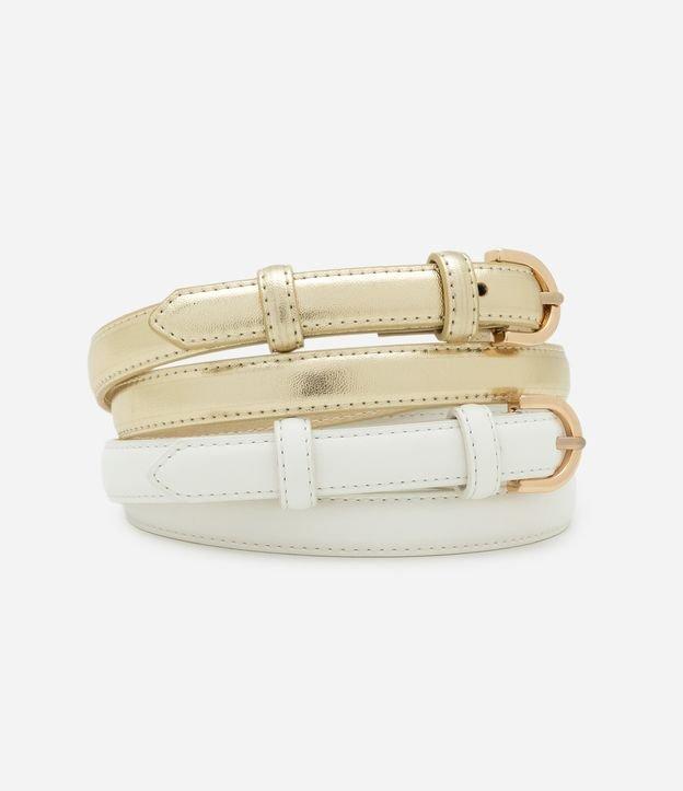 Kit 02 Cintos Finos com Fivelas Arredondadas - 1