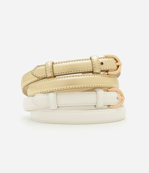 Kit 02 Cintos Finos com Fivelas Arredondadas - 2