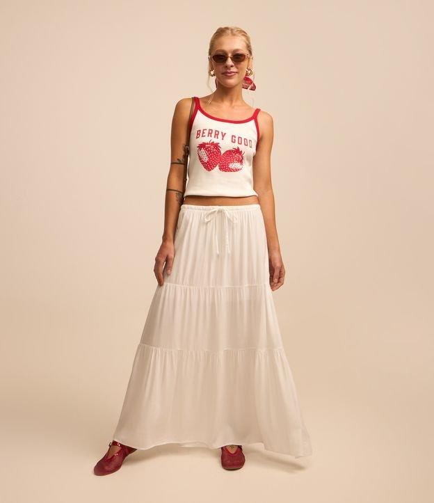 Saia Longa em Viscose com Amarração e Babados - 2