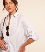 Camisa em Tricoline Listrado com Abotoamento - 2