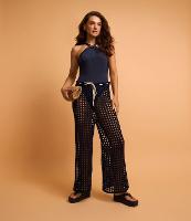 Saída de Praia Calça com Efeito Crochê e Amarração na Cintura - 2