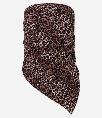 Blusa Tomara Que Caia em Tricoline com Estampa de Onça
