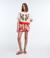 Short Runner em Viscose com Linho e Estampa Araras - 1