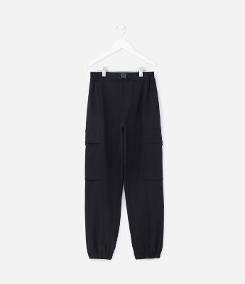 Calça Infantil em Microfibra com Bolsos Cargos - Tam 5 a 14 Anos