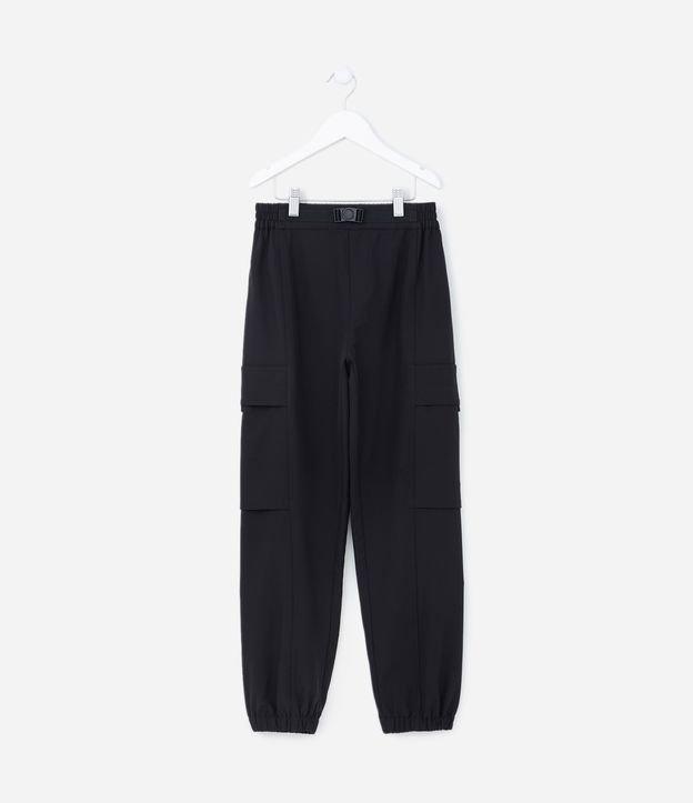 Calça Infantil em Microfibra com Bolsos Cargos - Tam 5 a 14 Anos - 1