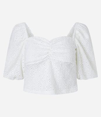 Blusa Cropped em Laise com Franzido no Busto