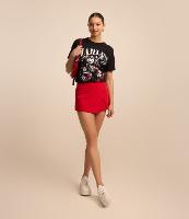 Short Saia Curto em Ponto Roma Transpassado e com Fenda - 1