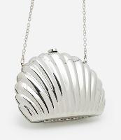 Bolsa Clutch Pequena em Metal com Formato de Concha - 1