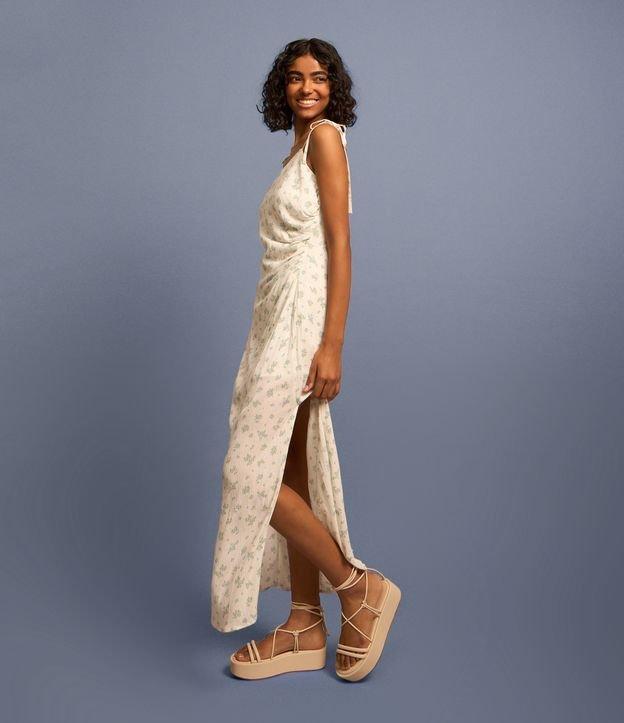 Vestido New Midi em Viscose Floral Liberty com Amarração nas Alças - 2